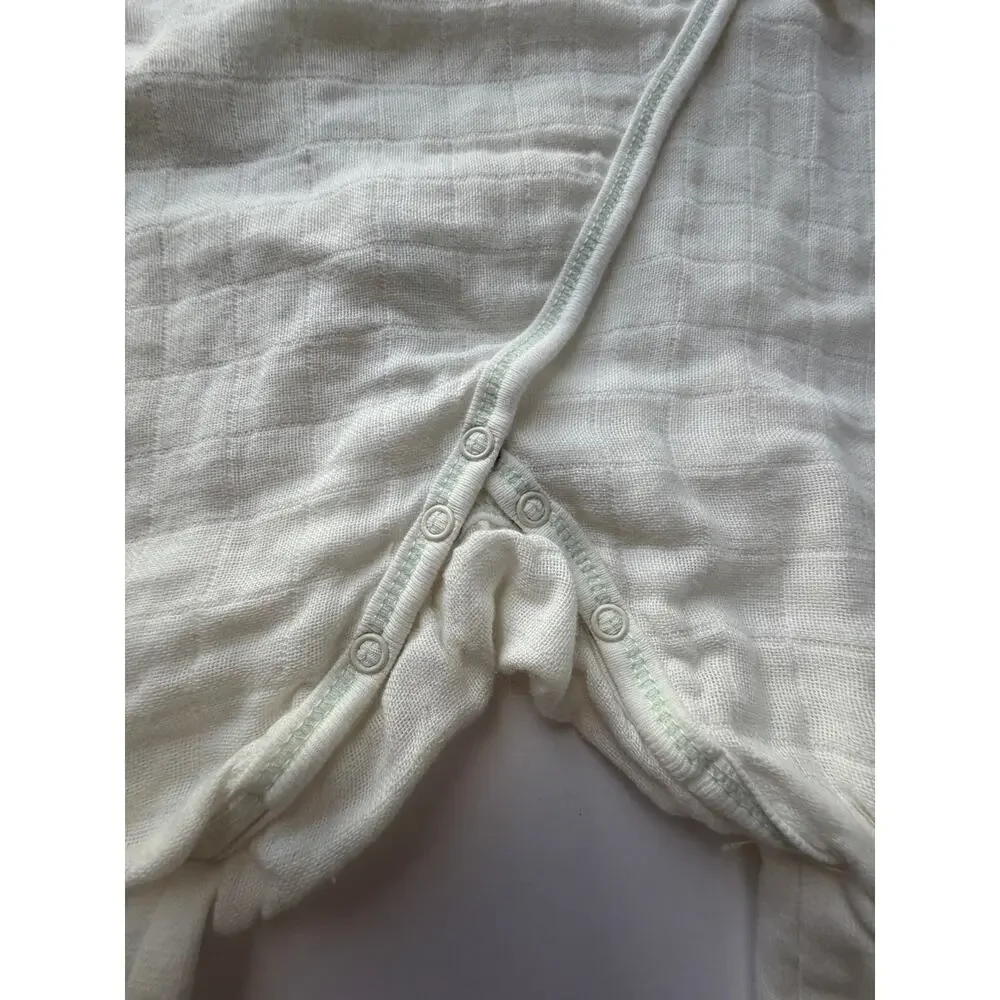 Under the Nile Organic Cotton Baby Kimono Romper 3–6 Months Cream Never Worn
